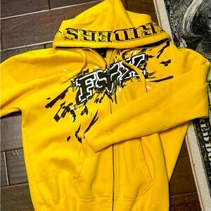 Yellow fox hoodie men